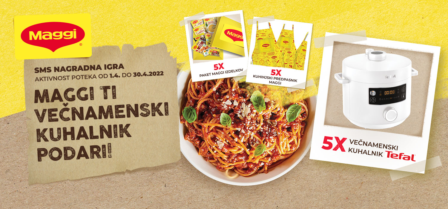 MAGGI TI VEČNAMENSKI KUHALNIK PODARI! Tefal sms nagradana igra Slovenija