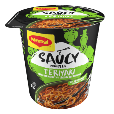 MAGGI Saucy Noodles, instant rezanci z okusom Teriyaki omake