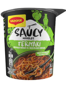 MAGGI Saucy Noodles, instant rezanci z okusom omake teriyaki, lonček, 75 g