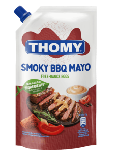 Lahka majoneza za žar THOMY Smoky BBQ, vrečka z zamaškom 220 g